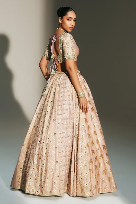 Mahima Mahajan Vidhi Hand Embroidered Kali Lehenga Set 