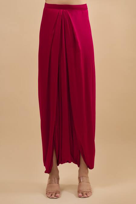 Prisho Red Sequins, Beads, Embroidery Round Neck Yoke Kaftan With Pant Online at Aza Fashions Prisho_Red Sequins, Beads, Embroidery Round Neck Yoke Kaftan With Pant _Online_at_Aza_Fashions