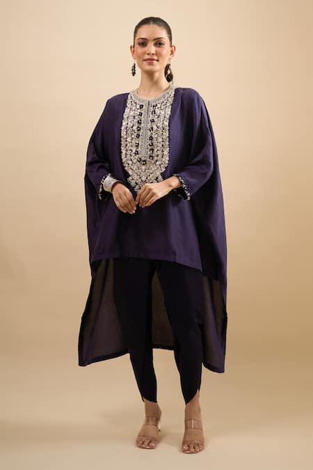 Prisho Thread Work Kaftan With Pant