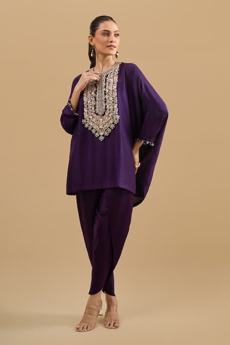 Prisho Threadwork Embroidered Kaftan With Pant