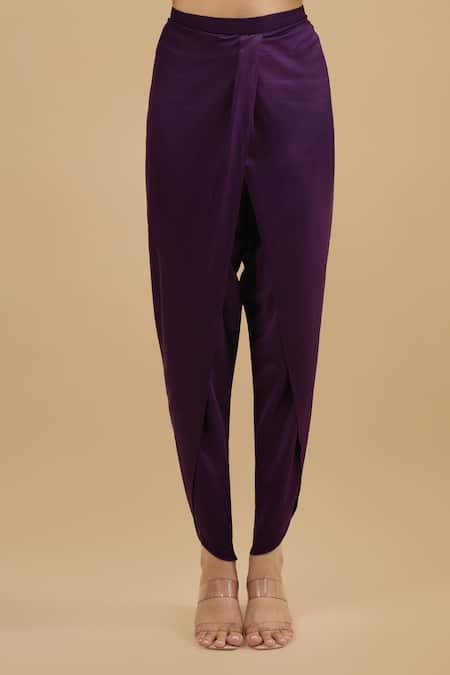 Prisho Purple Embroidery, Sequins, Beads Round Neck Threadwork Kaftan With Pant Online at Aza Fashions Prisho_Purple Embroidery, Sequins, Beads Round Neck Threadwork Kaftan With Pant _Online_at_Aza_Fashions