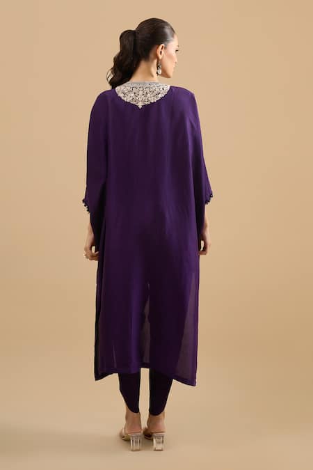Prisho Threadwork Embroidered Kaftan With Pant