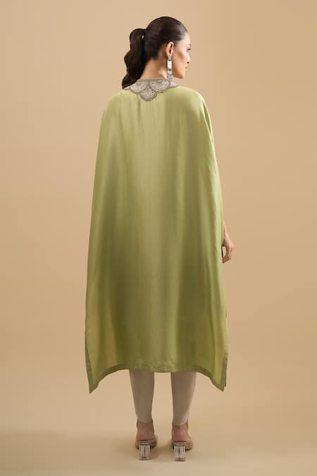 Prisho Moti Resham Embroidered Kaftan With Pant