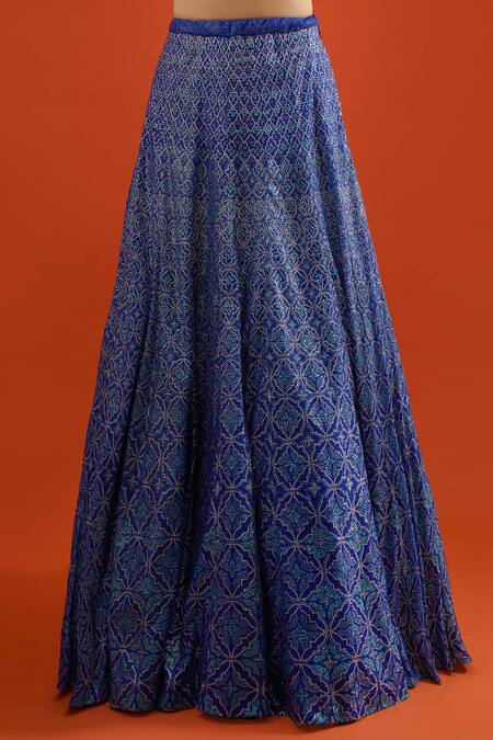 Seema Gujral Blue Net Embroidery, Metallic Thread, Sequins Lehenga With Blouse Online at Aza Fashions Seema Gujral_Blue Net Embroidery, Metallic Thread, Sequins Lehenga With Blouse _Online_at_Aza_Fashions