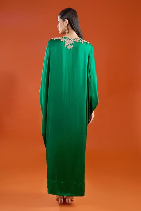 Anamika Khanna Yoke Embroidered Draped Cape Dress 