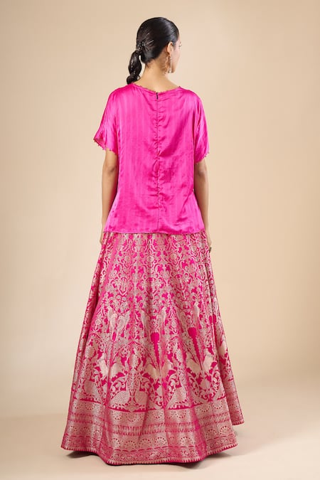 Rajdeep Ranawat Diksha Leela Banarasi Lehenga Set With Knotted Top