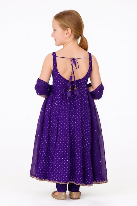 Shop Tiny Pants Purple Georgette Embroidery Anarkali With Dupatta at Aza Fashions Shop_Tiny Pants_Purple Georgette Embroidery Anarkali With Dupatta _at_Aza_Fashions