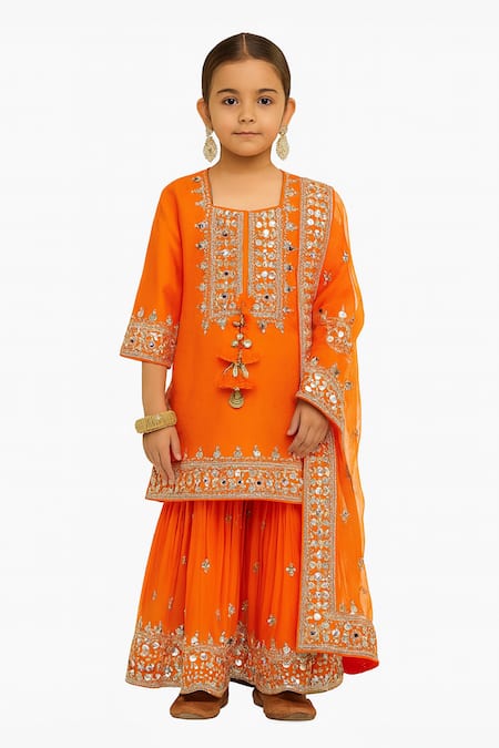 Tiny Pants Embroidered Kurta Sharara Set 