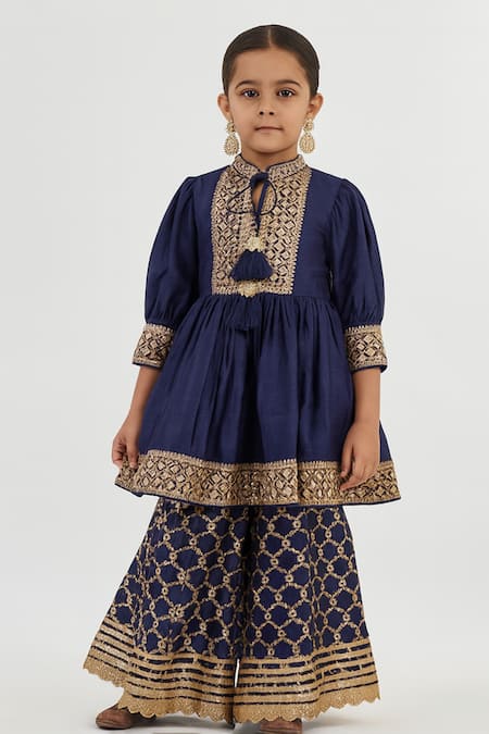 Tiny Pants Brocade Embroidered Kurta With Sharara 