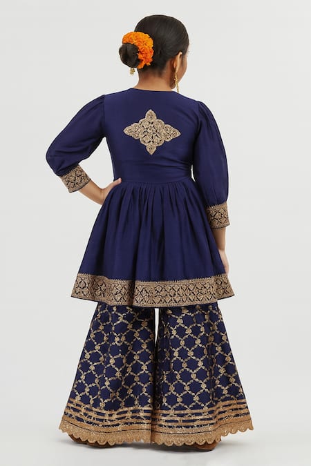 Tiny Pants Brocade Embroidered Kurta With Sharara 