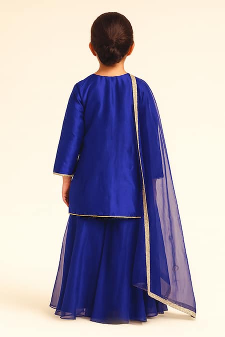 Tiny Pants Floral Embroidered Kurta Sharara Set 