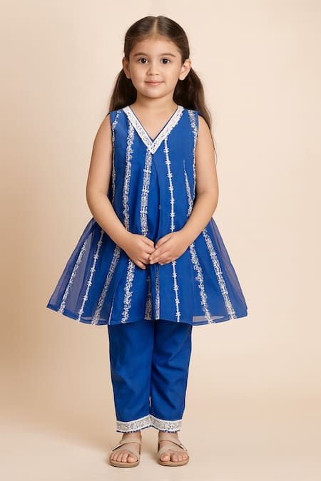 Tiny Pants Thread Embroidered Kurta & Pant Set 