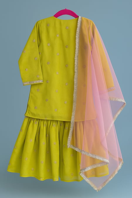 Tiny Pants Thread Embroidered Kurta Sharara Set 