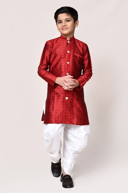 Petite Pomme Jacquard Kurta & Dhoti Pant Set 