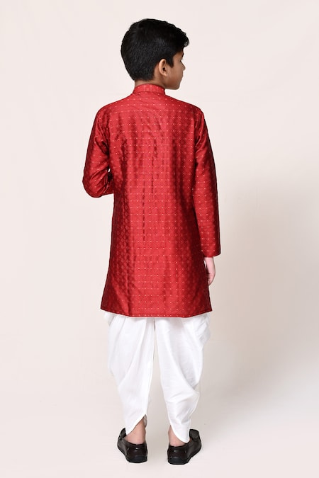 Petite Pomme Jacquard Kurta & Dhoti Pant Set 