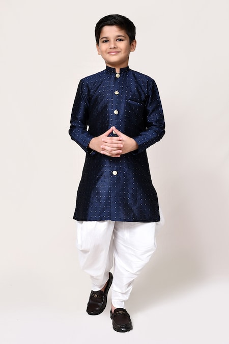 Petite Pomme Jacquard Kurta & Dhoti Pant Set 