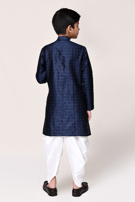 Petite Pomme Jacquard Kurta & Dhoti Pant Set 