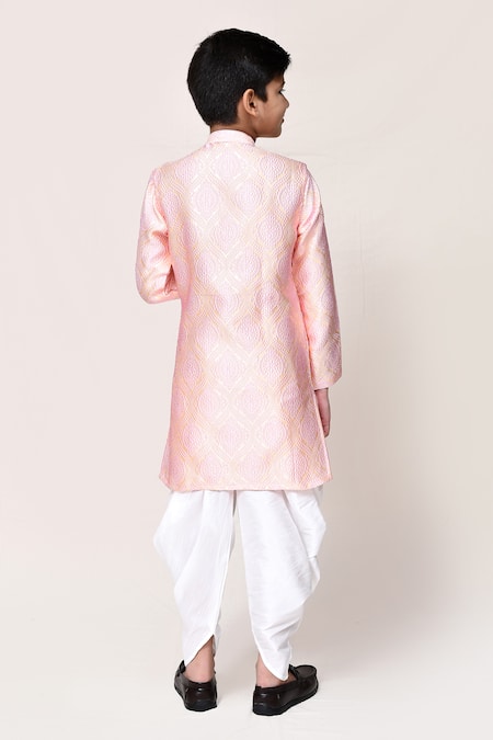 Petite Pomme Jacquard Kurta & Dhoti Pant Set 