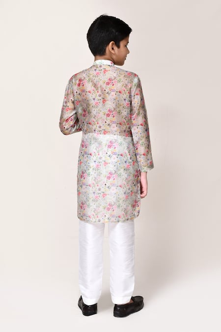 Petite Pomme Floral Print Kurta & Pant Set 