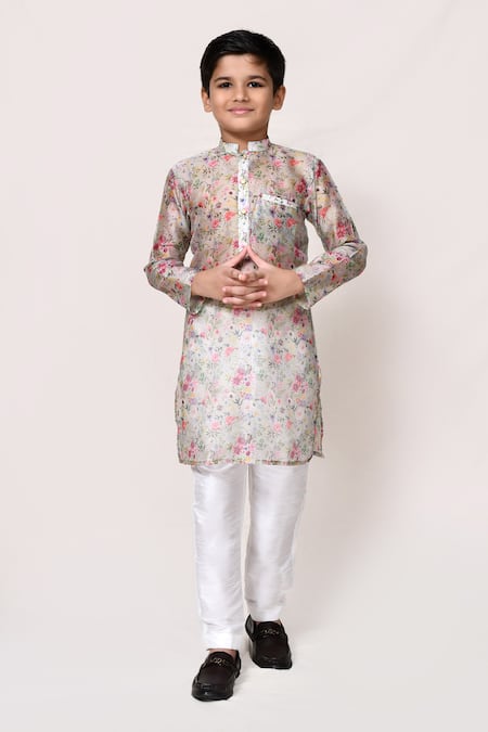 Petite Pomme Floral Print Kurta & Pant Set 