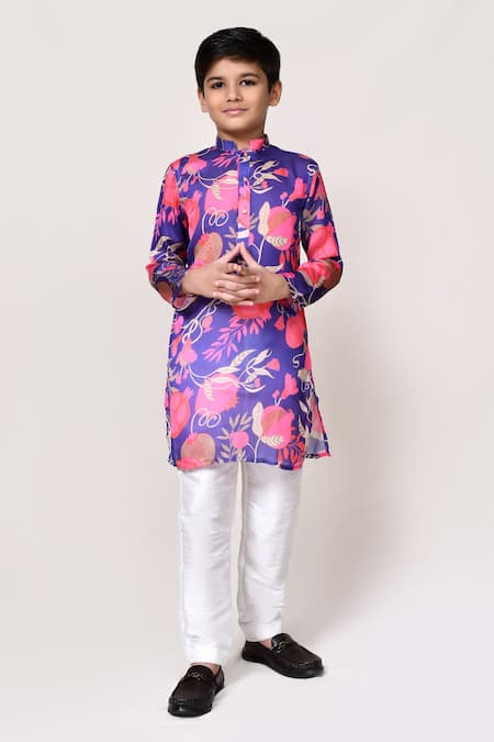 Petite Pomme Floral Print Kurta & Pant Set 