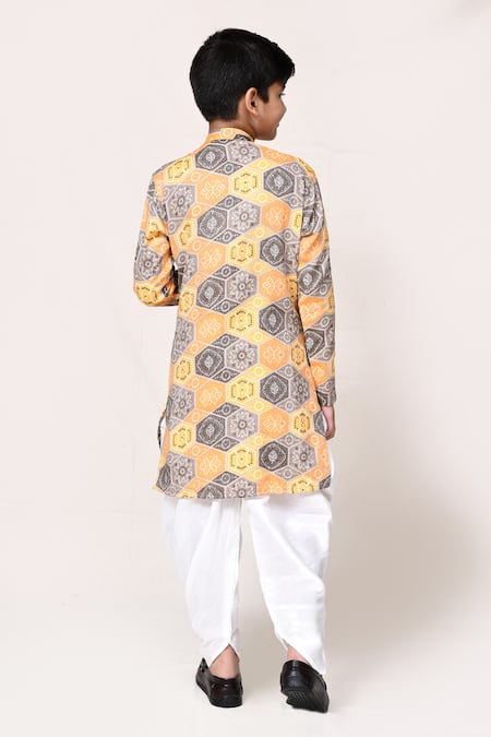 Petite Pomme Bandhani Print Kurta & Dhoti Pant Set 