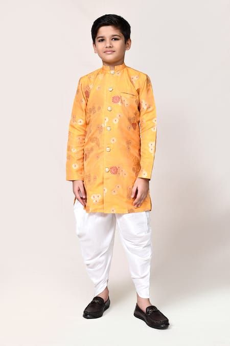 Petite Pomme Jacquard Kurta & Dhoti Pant Set 