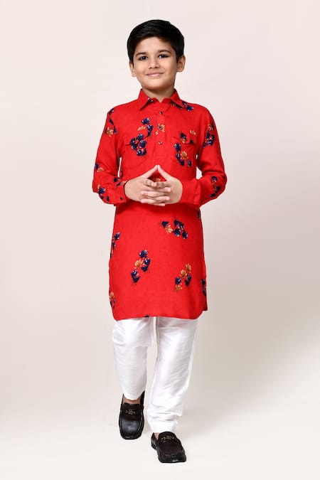 Petite Pomme Floral Print Kurta & Pant Set 