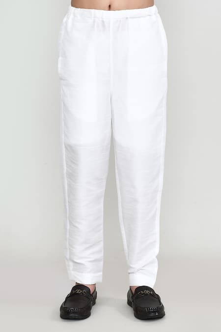 Petite Pomme_Purple Silk Plain Shimmer Kurta Pant Set _Online_at_Aza_Fashions