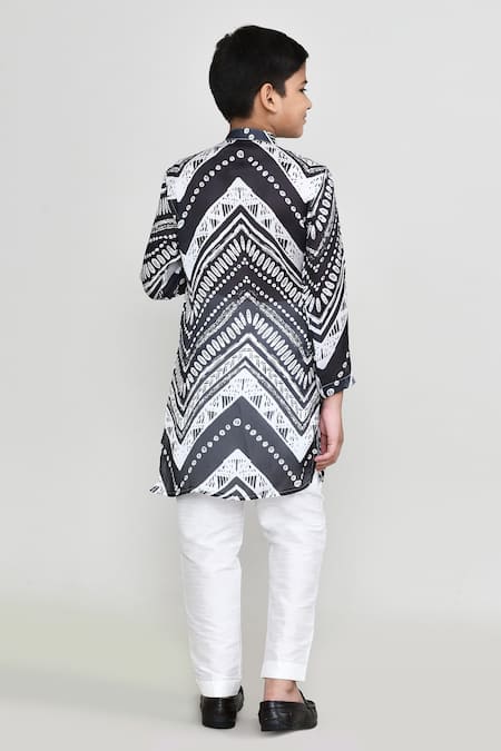 Petite Pomme Printed Zigzag Kurta & Pant Set 