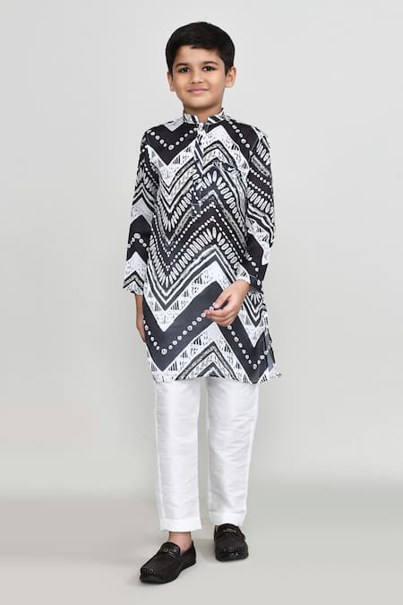 Petite Pomme Printed Zigzag Kurta & Pant Set 