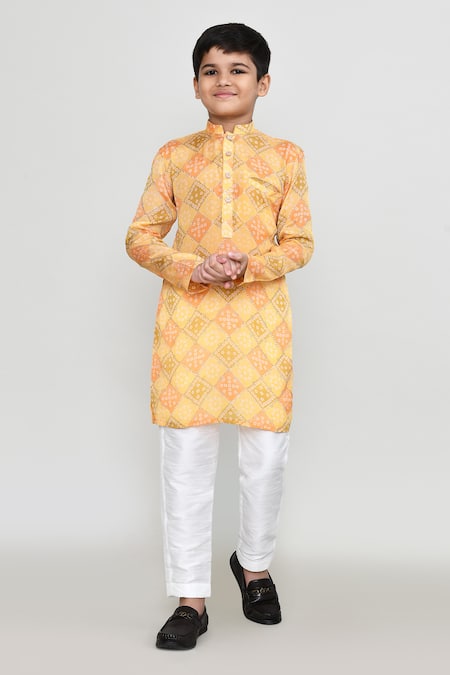 Petite Pomme Bandhej Print Kurta & Pant Set 