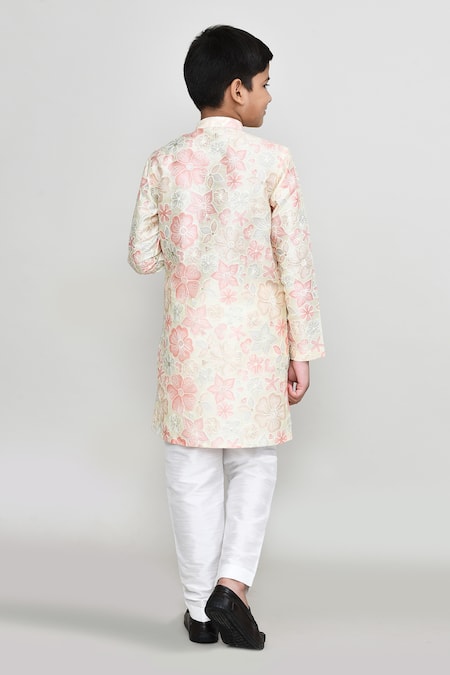 Petite Pomme Floral Print Thread Work Kurta & Pant Set 