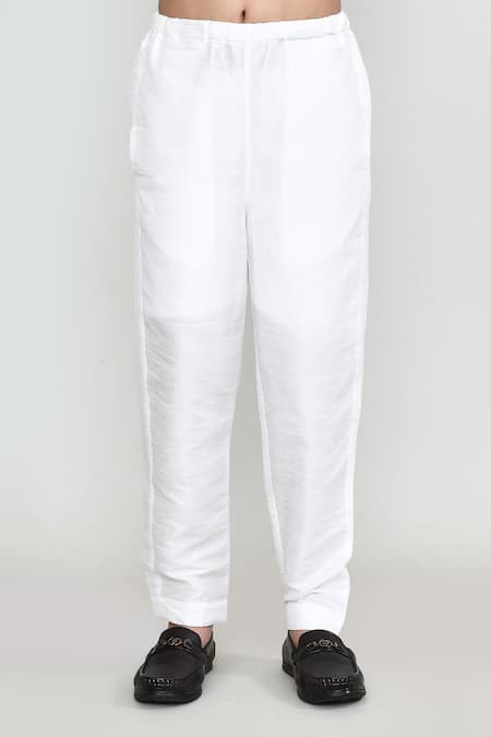 Petite Pomme_Pink Silk, Shantoon Sequins, Embroidery Thread Kurta With Pant _Online_at_Aza_Fashions