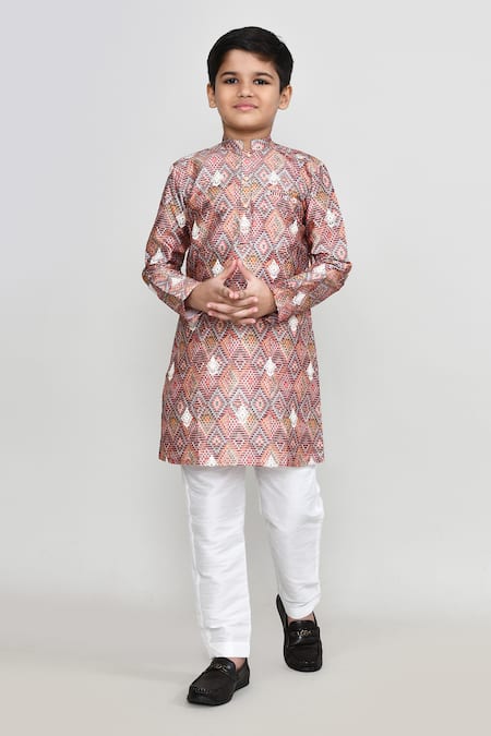 Petite Pomme Geometric Thread Work Kurta & Pant Set 
