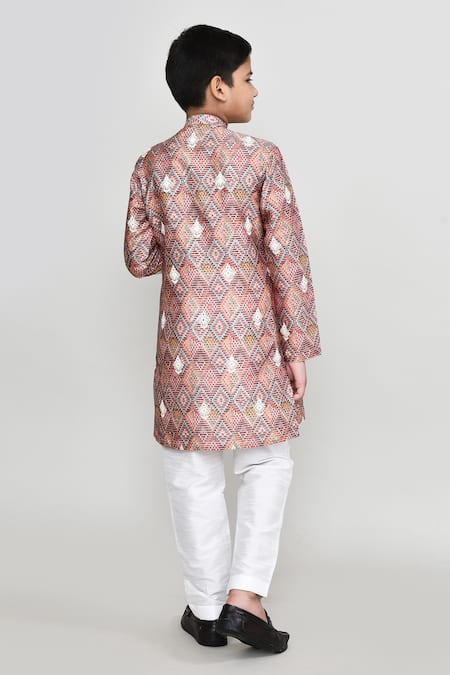 Petite Pomme Geometric Thread Work Kurta & Pant Set 