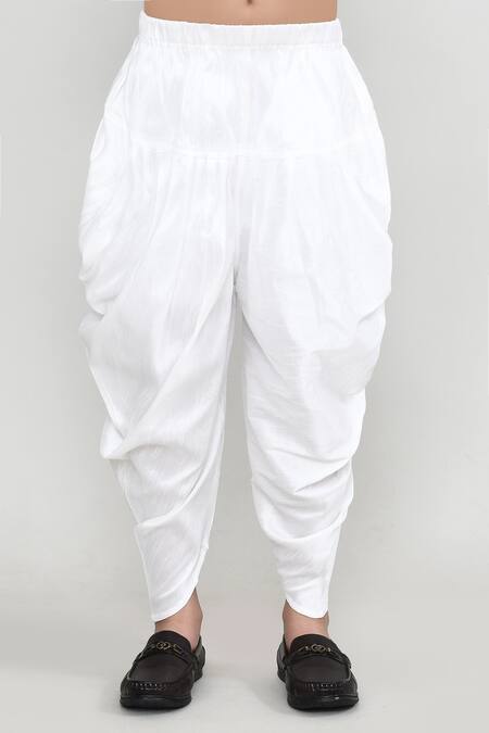 Petite Pomme_Gold Silk Zari, Embroidery Jari Work Kurta And Dhoti Pant Set _Online_at_Aza_Fashions