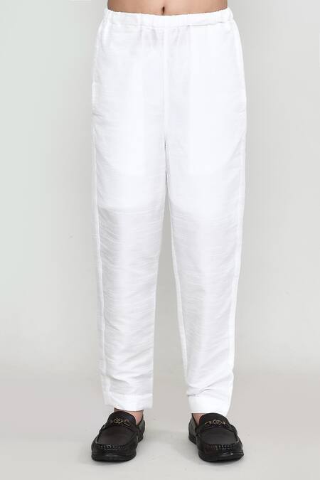 Petite Pomme_Yellow Silk Textured Kurta And Pant Set _Online_at_Aza_Fashions