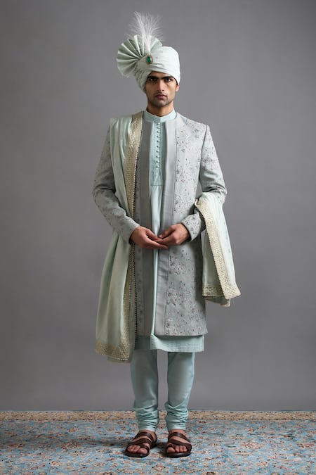 Gargee Designers Zayaan Mint Sherwani Set 