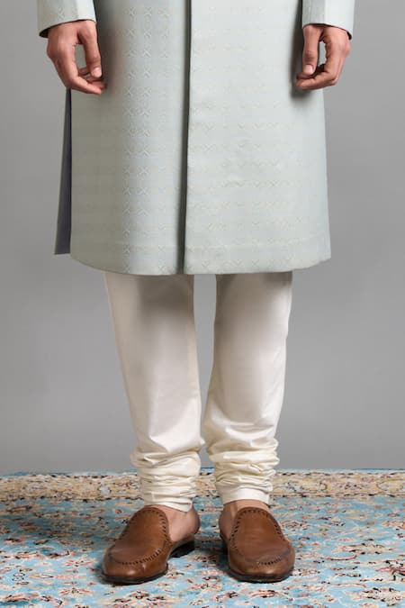 Buy_Gargee Designers_Green Jacquard Reyansh Sherwani Set _Online_at_Aza_Fashions