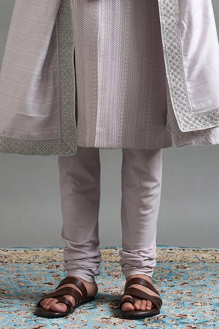 Buy_Gargee Designers_Lavender Chanderi Embroidery, Sequins Kiaan Sherwani Set _Online_at_Aza_Fashions