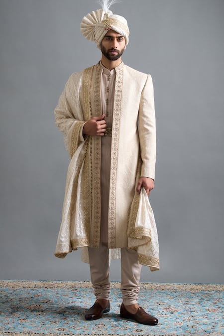 Gargee Designers Aryaveer Beige Sherwani Set