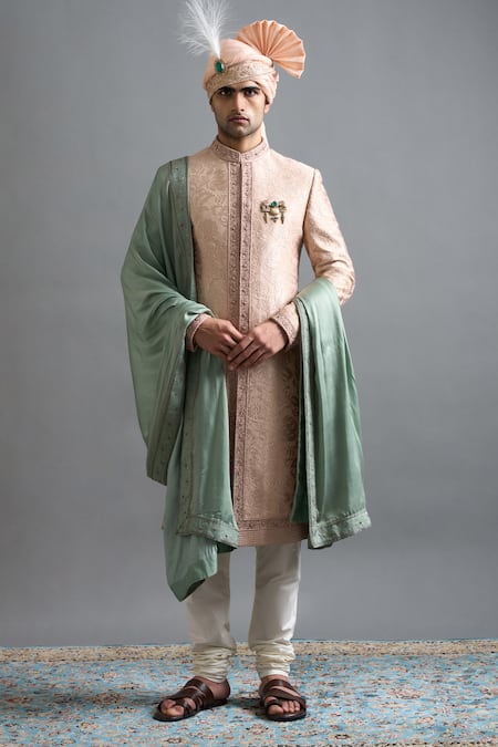 Gargee Designers Raghav Peach Sherwani Set