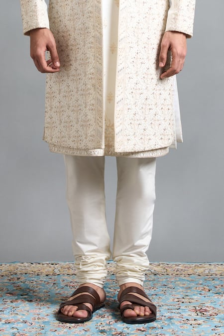 Gargee Designers Ivory Dupion Embroidery Shaan Sherwani Set Online at Aza Fashions Gargee Designers_Ivory Dupion Embroidery Shaan Sherwani Set _Online_at_Aza_Fashions