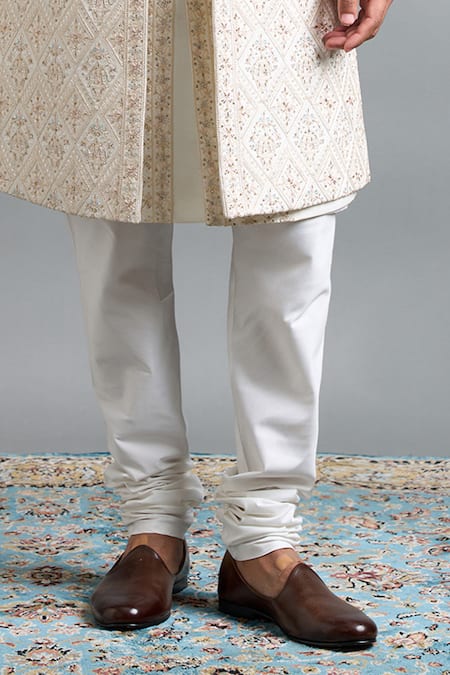 Gargee Designers Ivory Dupion Embroidery Devansh Sherwani Set Online at Aza Fashions Gargee Designers_Ivory Dupion Embroidery Devansh Sherwani Set _Online_at_Aza_Fashions