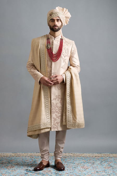 Gargee Designers Yuvraj Beige Sherwani Set
