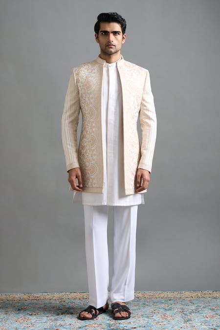Gargee Designers Aaryan Ivory Jacket & Kurta Set