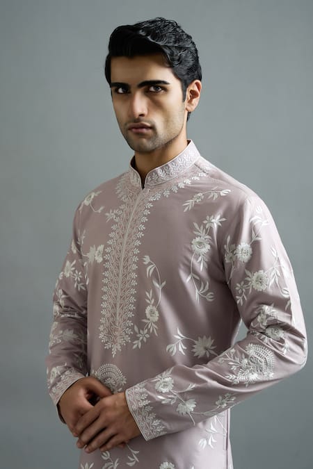 Buy Gargee Designers Purple Cotton, Silk Embroidery Gulab Vastra Kurta Set Online at Aza Fashions Buy_Gargee Designers_Purple Cotton, Silk Embroidery Gulab Vastra Kurta Set _Online_at_Aza_Fashions