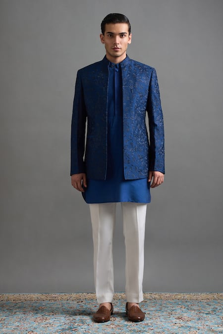 Gargee Designers Sapphire Regal Jacket Kurta Set