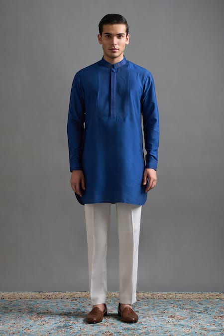 Shop Gargee Designers Blue Dupion Embroidery Sapphire Regal Jacket Kurta Set Online at Aza Fashions Shop_Gargee Designers_Blue Dupion Embroidery Sapphire Regal Jacket Kurta Set _Online_at_Aza_Fashions
